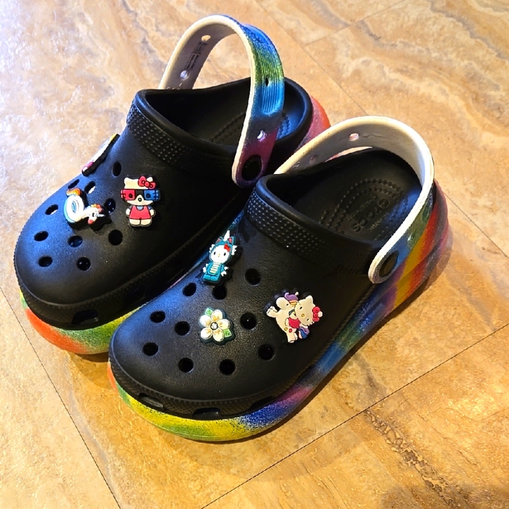Black Rainbow Crocs - 4